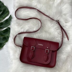 Cambridge Satchel Company 11” Satchel Crossbody Oxblood Burgundy “Ashley”